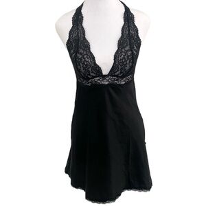 Victoria’s Secret Black Lace Teddy Gown Dress